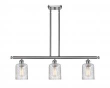 Innovations Lighting 516-3I-SN-G112C-5CL - Cobbleskill - 3 Light - 36 inch - Brushed Satin Nickel - Cord hung - Island Light