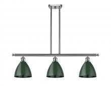  516-3I-SN-MBD-75-GR - Plymouth - 3 Light - 36 inch - Brushed Satin Nickel - Cord hung - Island Light