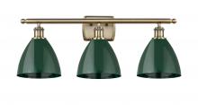  516-3W-AB-MBD-75-GR - Plymouth - 3 Light - 28 inch - Antique Brass - Bath Vanity Light