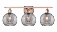 Innovations Lighting 516-3W-AC-G1213-8SM - Athens Deco Swirl - 3 Light - 28 inch - Antique Copper - Bath Vanity Light