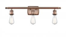 Innovations Lighting 516-3W-AC - Bare Bulb - 3 Light - 26 inch - Antique Copper - Bath Vanity Light