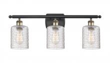  516-3W-BAB-G112C-5CL - Cobbleskill - 3 Light - 25 inch - Black Antique Brass - Bath Vanity Light