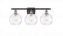  516-3W-BAB-G1215-8 - Athens Water Glass - 3 Light - 28 inch - Black Antique Brass - Bath Vanity Light