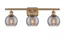 Innovations Lighting 516-3W-BB-G1213-6SM - Athens Deco Swirl - 3 Light - 26 inch - Brushed Brass - Bath Vanity Light