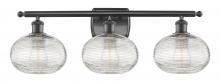  516-3W-OB-G555-8CL - Ithaca - 3 Light - 28 inch - Oil Rubbed Bronze - Bath Vanity Light