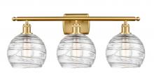  516-3W-SG-G1213-8 - Athens Deco Swirl - 3 Light - 28 inch - Satin Gold - Bath Vanity Light