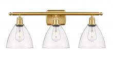  516-3W-SG-GBD-752 - Bristol - 3 Light - 28 inch - Satin Gold - Bath Vanity Light