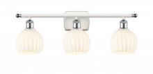  516-3W-WPC-G1217-6WV - White Venetian - 3 Light - 26 inch - White Polished Chrome - Bath Vanity Light