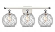 Innovations Lighting 516-3W-WPC-G122-8RW - Farmhouse Rope - 3 Light - 28 inch - White Polished Chrome - Bath Vanity Light