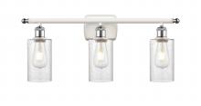  516-3W-WPC-G804 - Clymer - 3 Light - 24 inch - White Polished Chrome - Bath Vanity Light