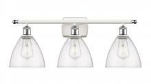  516-3W-WPC-GBD-754 - Bristol - 3 Light - 28 inch - White Polished Chrome - Bath Vanity Light