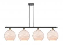  516-4I-BAB-G121-10CSN - Farmhouse Chicken Wire - 4 Light - 48 inch - Black Antique Brass - Cord hung - Island Light