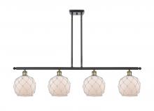  516-4I-BAB-G121-8RW - Farmhouse Rope - 4 Light - 48 inch - Black Antique Brass - Cord hung - Island Light