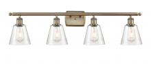  516-4W-AB-G454 - Caton - 4 Light - 35 inch - Antique Brass - Bath Vanity Light