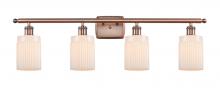 Innovations Lighting 516-4W-AC-G341-LED - Hadley - 4 Light - 35 inch - Antique Copper - Bath Vanity Light