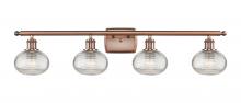 Innovations Lighting 516-4W-AC-G555-6CL - Ithaca - 4 Light - 36 inch - Antique Copper - Bath Vanity Light