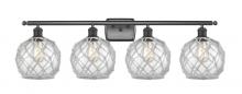 Innovations Lighting 516-4W-OB-G122-8RW - Farmhouse Rope - 4 Light - 38 inch - Oil Rubbed Bronze - Bath Vanity Light