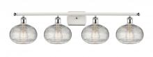 Innovations Lighting 516-4W-WPC-G555-8CL - Ithaca - 4 Light - 38 inch - White Polished Chrome - Bath Vanity Light