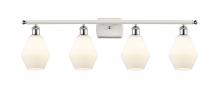  516-4W-WPC-G651-6-LED - Cindyrella - 4 Light - 36 inch - White Polished Chrome - Bath Vanity Light