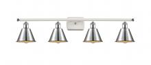 Innovations Lighting 516-4W-WPC-M8-PC - Smithfield - 4 Light - 37 inch - White Polished Chrome - Bath Vanity Light