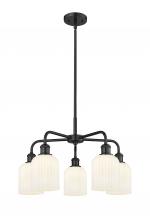  516-5CR-BK-G559-5GWH - Bridal Veil - 5 Light - 23 inch - Matte Black - Chandelier