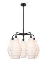  516-5CR-BK-G671-8 - Cascade - 5 Light - 26 inch - Matte Black - Chandelier