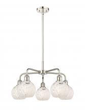 Innovations Lighting 516-5CR-PN-G1216-6WM - White Mouchette - 5 Light - 24 inch - Polished Nickel - Chandelier