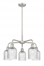  516-5CR-SN-G559-5SDY - Bridal Veil - 5 Light - 23 inch - Satin Nickel - Chandelier