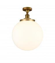 Innovations Lighting 517-1CH-BB-G201-14 - Beacon - 1 Light - 14 inch - Brushed Brass - Semi-Flush Mount