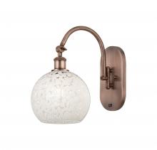 Innovations Lighting 518-1W-AC-G1216-8WM - White Mouchette - 1 Light - 8 inch - Antique Copper - Sconce