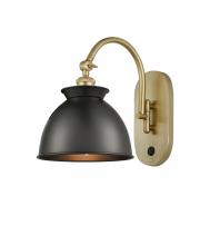  518-1W-SG-M14-BK - Adirondack - 1 Light - 8 inch - Satin Gold - Sconce