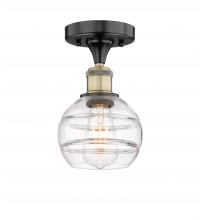 Innovations Lighting 616-1F-BAB-G556-6CL - Rochester - 1 Light - 6 inch - Black Antique Brass - Semi-Flush Mount