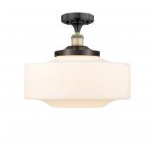  616-1F-BAB-G691-16 - Bridgeton - 1 Light - 12 inch - Black Antique Brass - Semi-Flush Mount