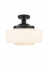 Innovations Lighting 616-1F-BK-G691-12 - Bridgeton - 1 Light - 12 inch - Matte Black - Semi-Flush Mount