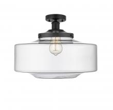  616-1F-BK-G692-16 - Bridgeton - 1 Light - 12 inch - Matte Black - Semi-Flush Mount