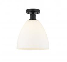 Innovations Lighting 616-1F-BK-GBD-91 - Bristol - 1 Light - 9 inch - Matte Black - Semi-Flush Mount