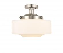 Innovations Lighting 616-1F-SN-G691-12 - Bridgeton - 1 Light - 12 inch - Brushed Satin Nickel - Semi-Flush Mount