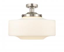  616-1F-SN-G691-16 - Bridgeton - 1 Light - 12 inch - Brushed Satin Nickel - Semi-Flush Mount