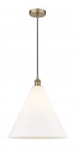 Innovations Lighting 616-1P-AB-GBC-161-LED - Berkshire - 1 Light - 16 inch - Antique Brass - Cord hung - Pendant