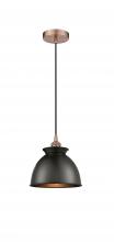 Innovations Lighting 616-1P-AC-M14-BK - Adirondack - 1 Light - 8 inch - Antique Copper - Cord hung - Mini Pendant