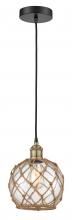  616-1P-BAB-G122-8RB - Edison - 1 Light - 8 inch - Black Antique Brass - Mini Pendant