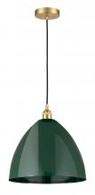 Innovations Lighting 616-1P-SG-MBD-16-GR - Plymouth - 1 Light - 16 inch - Satin Gold - Cord hung - Mini Pendant