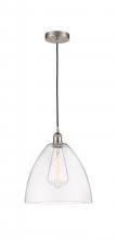 Innovations Lighting 616-1P-SN-GBD-122 - Bristol - 1 Light - 12 inch - Brushed Satin Nickel - Cord hung - Mini Pendant