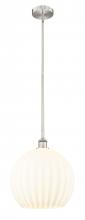 Innovations Lighting 616-1S-SN-G1217-14WV - White Venetian - 1 Light - 14 inch - Brushed Satin Nickel - Stem Hung - Pendant