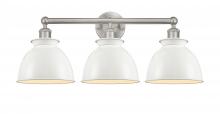  616-3W-SN-M14-W - Adirondack - 3 Light - 26 inch - Brushed Satin Nickel - Bath Vanity Light