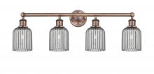  616-4W-AC-G559-5SM - Bridal Veil - 4 Light - 32 inch - Antique Copper - Bath Vanity Light