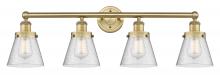 Innovations Lighting 616-4W-BB-G64 - Cone - 4 Light - 33 inch - Brushed Brass - Bath Vanity Light