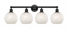 Innovations Lighting 616-4W-BK-G1216-8WM - White Mouchette - 4 Light - 35 inch - Matte Black - Bath Vanity Light