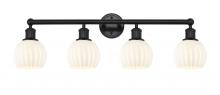 Innovations Lighting 616-4W-BK-G1217-6WV - White Venetian - 4 Light - 33 inch - Matte Black - Bath Vanity Light