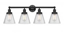  616-4W-BK-G64 - Cone - 4 Light - 33 inch - Matte Black - Bath Vanity Light